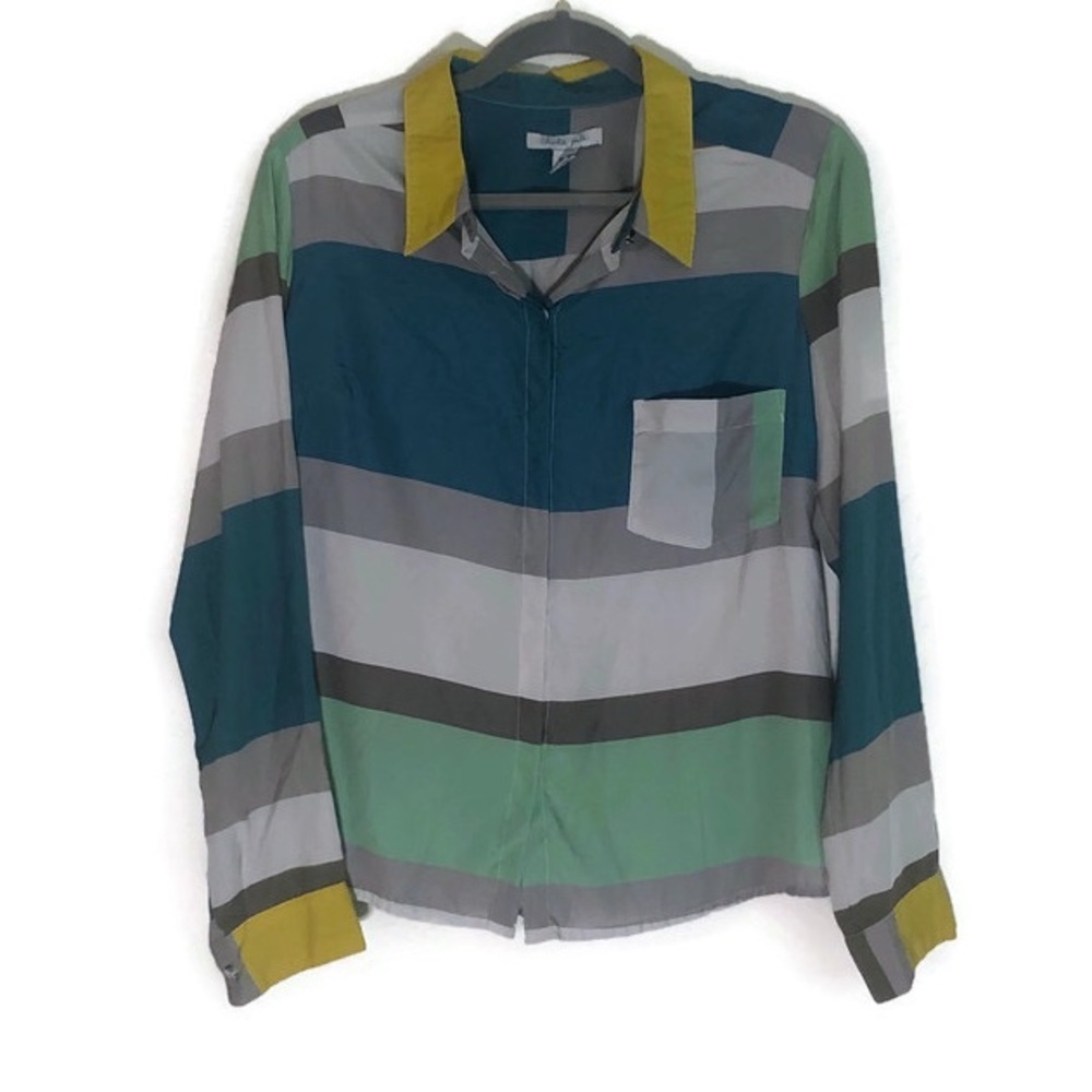 Charlie Jade Button Up Top Stripe Size Medium